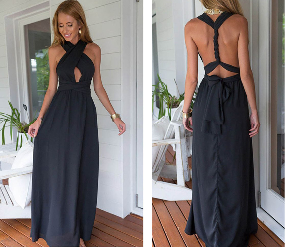 Sexy Prom Dress, Hollow Out Prom Gowns, Backless Long Chiffon Evening Dress, Formal Women Gown